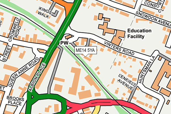 ME14 5YA map - OS OpenMap – Local (Ordnance Survey) ME14 5YA map - OS OpenMap – Local (Ordnance Survey)