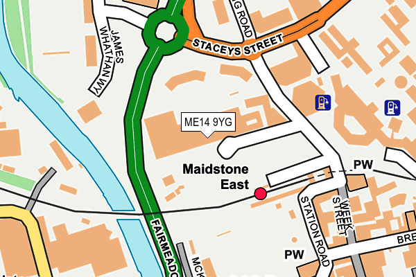 ME14 9YG map - OS OpenMap – Local (Ordnance Survey) ME14 9YG map - OS OpenMap – Local (Ordnance Survey)