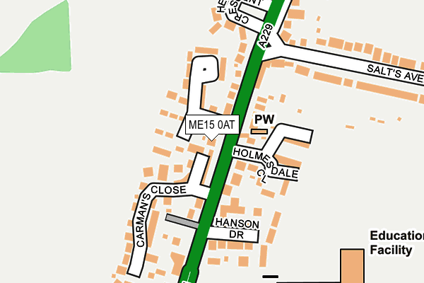 ME15 0AT map - OS OpenMap – Local (Ordnance Survey) ME15 0AT map - OS OpenMap – Local (Ordnance Survey)