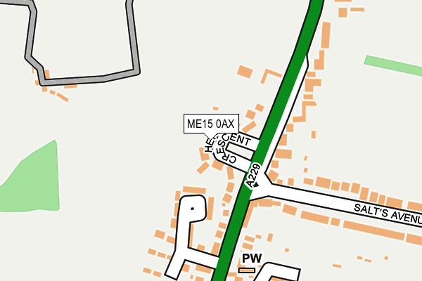 ME15 0AX map - OS OpenMap – Local (Ordnance Survey) ME15 0AX map - OS OpenMap – Local (Ordnance Survey)