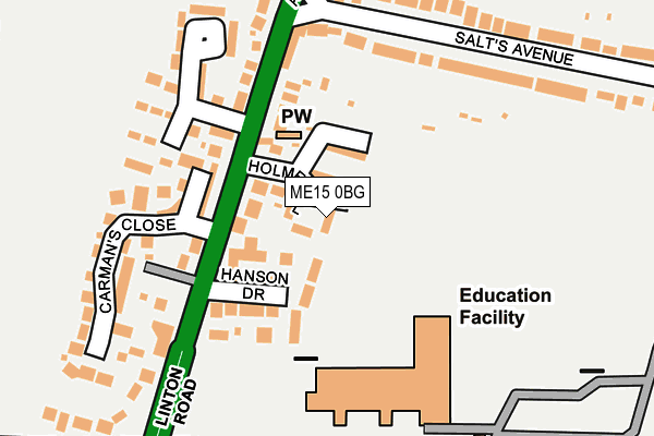 ME15 0BG map - OS OpenMap – Local (Ordnance Survey) ME15 0BG map - OS OpenMap – Local (Ordnance Survey)