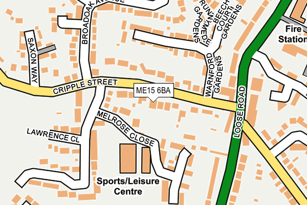 ME15 6BA map - OS OpenMap – Local (Ordnance Survey) ME15 6BA map - OS OpenMap – Local (Ordnance Survey)