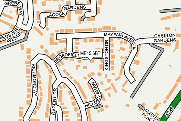 ME15 6BT map - OS OpenMap – Local (Ordnance Survey) ME15 6BT map - OS OpenMap – Local (Ordnance Survey)