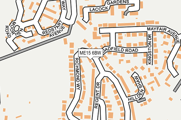 ME15 6BW map - OS OpenMap – Local (Ordnance Survey) ME15 6BW map - OS OpenMap – Local (Ordnance Survey)