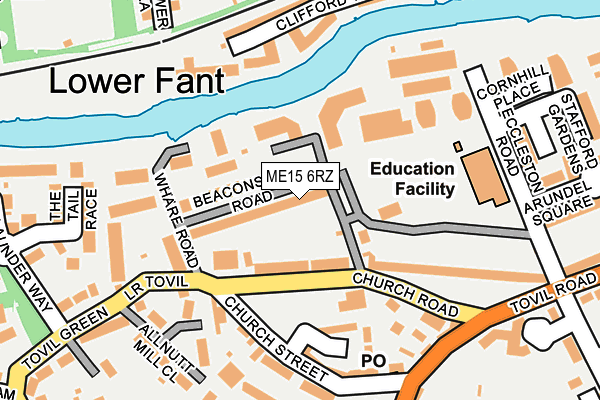 ME15 6RZ map - OS OpenMap – Local (Ordnance Survey) ME15 6RZ map - OS OpenMap – Local (Ordnance Survey)