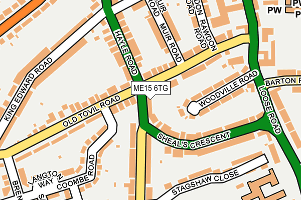 ME15 6TG map - OS OpenMap – Local (Ordnance Survey) ME15 6TG map - OS OpenMap – Local (Ordnance Survey)