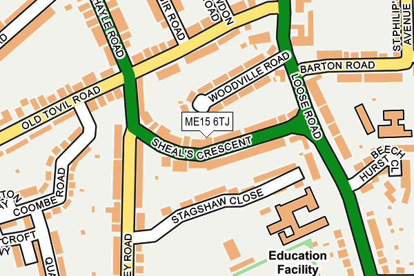 ME15 6TJ map - OS OpenMap – Local (Ordnance Survey) ME15 6TJ map - OS OpenMap – Local (Ordnance Survey)
