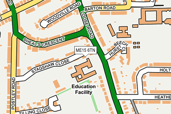 ME15 6TN map - OS OpenMap – Local (Ordnance Survey) ME15 6TN map - OS OpenMap – Local (Ordnance Survey)