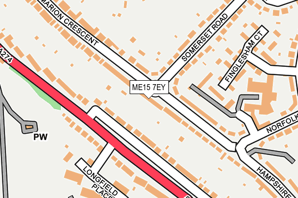 ME15 7EY map - OS OpenMap – Local (Ordnance Survey) ME15 7EY map - OS OpenMap – Local (Ordnance Survey)