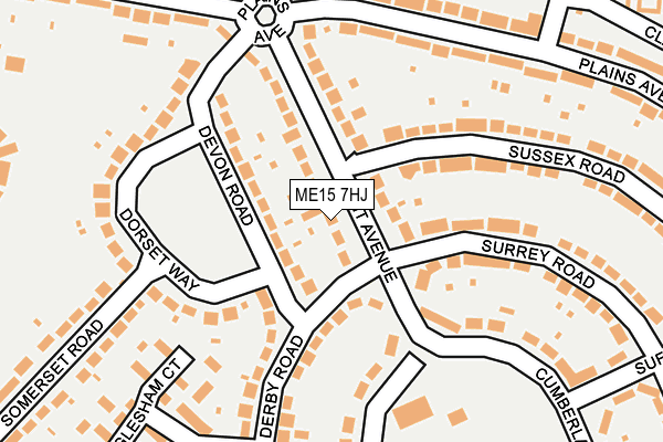 ME15 7HJ map - OS OpenMap – Local (Ordnance Survey) ME15 7HJ map - OS OpenMap – Local (Ordnance Survey)