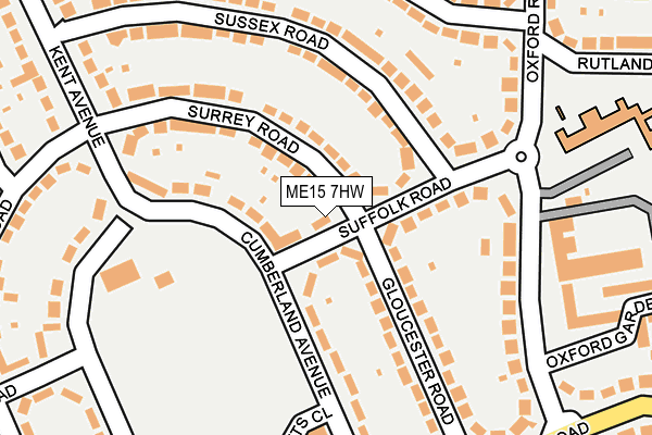 ME15 7HW map - OS OpenMap – Local (Ordnance Survey) ME15 7HW map - OS OpenMap – Local (Ordnance Survey)