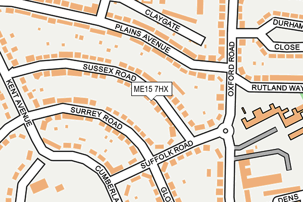 ME15 7HX map - OS OpenMap – Local (Ordnance Survey) ME15 7HX map - OS OpenMap – Local (Ordnance Survey)