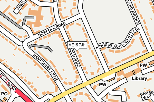 ME15 7JH map - OS OpenMap – Local (Ordnance Survey) ME15 7JH map - OS OpenMap – Local (Ordnance Survey)