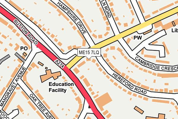 ME15 7LQ map - OS OpenMap – Local (Ordnance Survey) ME15 7LQ map - OS OpenMap – Local (Ordnance Survey)