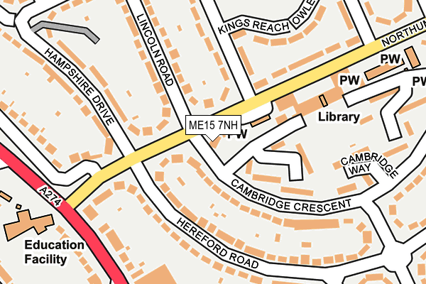 ME15 7NH map - OS OpenMap – Local (Ordnance Survey) ME15 7NH map - OS OpenMap – Local (Ordnance Survey)