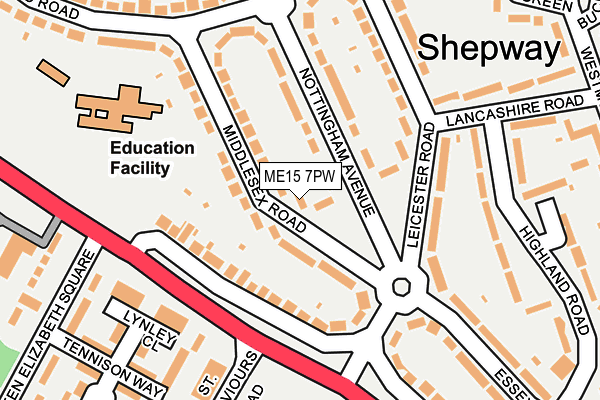 ME15 7PW map - OS OpenMap – Local (Ordnance Survey) ME15 7PW map - OS OpenMap – Local (Ordnance Survey)