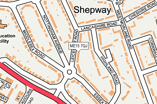 ME15 7QJ map - OS OpenMap – Local (Ordnance Survey) ME15 7QJ map - OS OpenMap – Local (Ordnance Survey)
