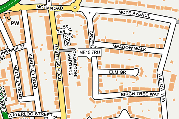 ME15 7RU map - OS OpenMap – Local (Ordnance Survey)