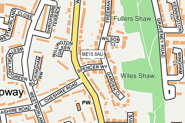 ME15 8AU map - OS OpenMap – Local (Ordnance Survey)