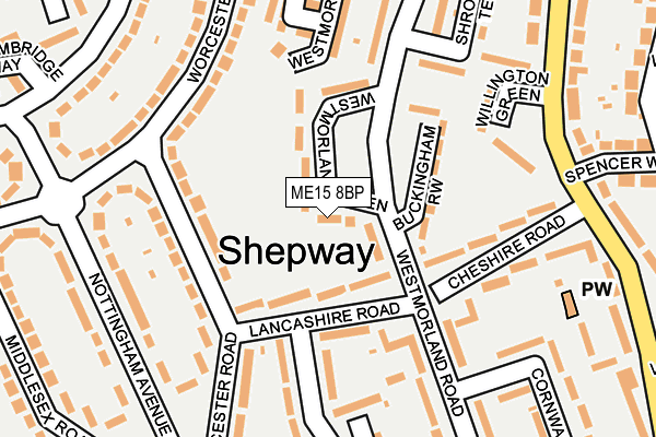 ME15 8BP map - OS OpenMap – Local (Ordnance Survey) ME15 8BP map - OS OpenMap – Local (Ordnance Survey)