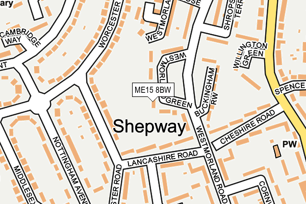 ME15 8BW map - OS OpenMap – Local (Ordnance Survey) ME15 8BW map - OS OpenMap – Local (Ordnance Survey)