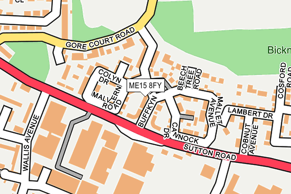 ME15 8FY map - OS OpenMap – Local (Ordnance Survey) ME15 8FY map - OS OpenMap – Local (Ordnance Survey)