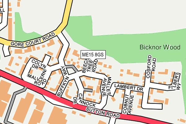 ME15 8GS map - OS OpenMap – Local (Ordnance Survey) ME15 8GS map - OS OpenMap – Local (Ordnance Survey)