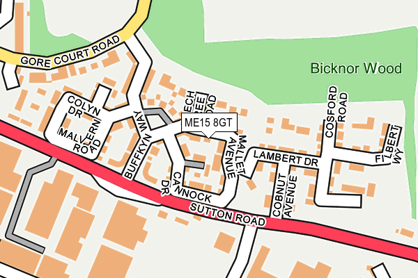 ME15 8GT map - OS OpenMap – Local (Ordnance Survey) ME15 8GT map - OS OpenMap – Local (Ordnance Survey)