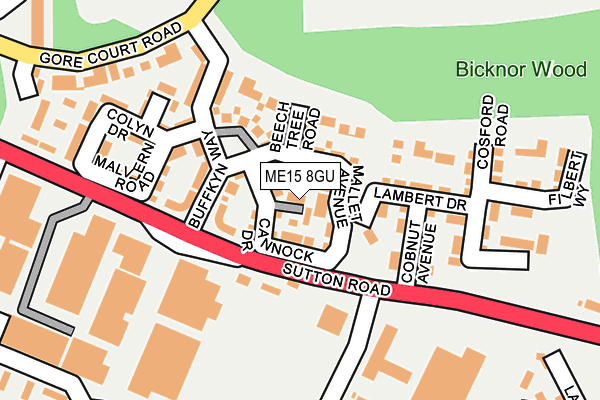 ME15 8GU map - OS OpenMap – Local (Ordnance Survey)