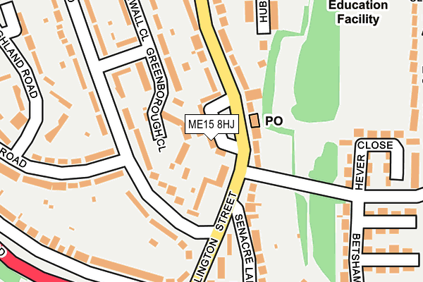ME15 8HJ map - OS OpenMap – Local (Ordnance Survey) ME15 8HJ map - OS OpenMap – Local (Ordnance Survey)