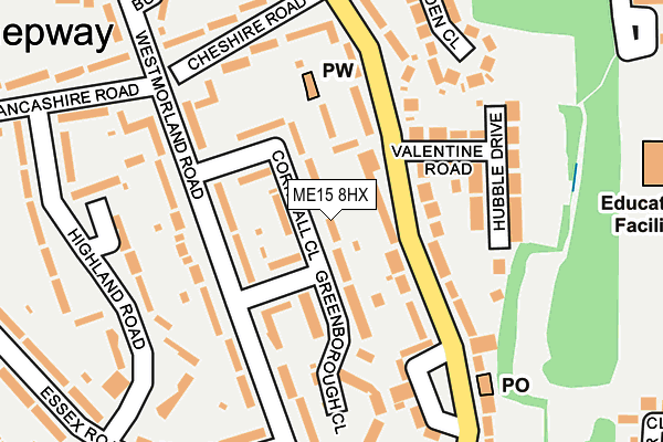 ME15 8HX map - OS OpenMap – Local (Ordnance Survey) ME15 8HX map - OS OpenMap – Local (Ordnance Survey)