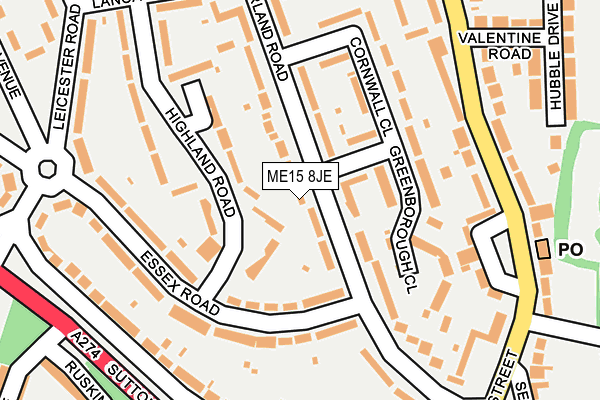 ME15 8JE map - OS OpenMap – Local (Ordnance Survey) ME15 8JE map - OS OpenMap – Local (Ordnance Survey)