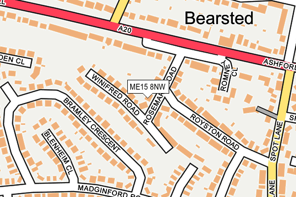 ME15 8NW map - OS OpenMap – Local (Ordnance Survey) ME15 8NW map - OS OpenMap – Local (Ordnance Survey)