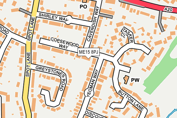 ME15 8PJ map - OS OpenMap – Local (Ordnance Survey) ME15 8PJ map - OS OpenMap – Local (Ordnance Survey)