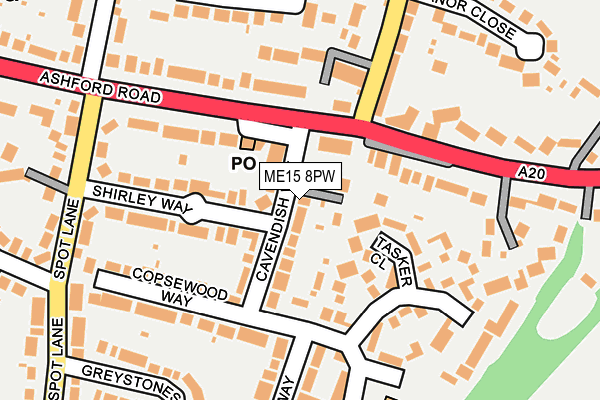 ME15 8PW map - OS OpenMap – Local (Ordnance Survey) ME15 8PW map - OS OpenMap – Local (Ordnance Survey)