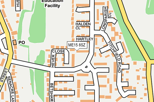 ME15 8SZ map - OS OpenMap – Local (Ordnance Survey) ME15 8SZ map - OS OpenMap – Local (Ordnance Survey)