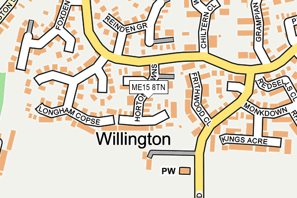 ME15 8TN map - OS OpenMap – Local (Ordnance Survey) ME15 8TN map - OS OpenMap – Local (Ordnance Survey)