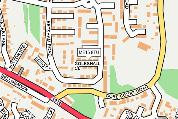 ME15 8TU map - OS OpenMap – Local (Ordnance Survey) ME15 8TU map - OS OpenMap – Local (Ordnance Survey)