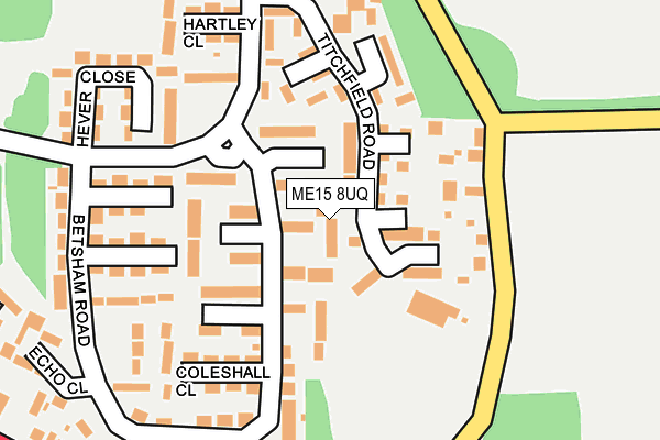 ME15 8UQ map - OS OpenMap – Local (Ordnance Survey) ME15 8UQ map - OS OpenMap – Local (Ordnance Survey)