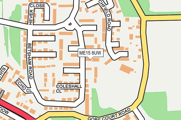 ME15 8UW map - OS OpenMap – Local (Ordnance Survey) ME15 8UW map - OS OpenMap – Local (Ordnance Survey)