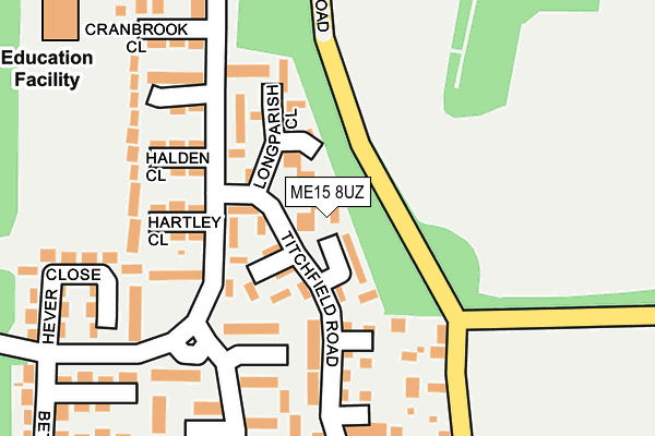 ME15 8UZ map - OS OpenMap – Local (Ordnance Survey) ME15 8UZ map - OS OpenMap – Local (Ordnance Survey)