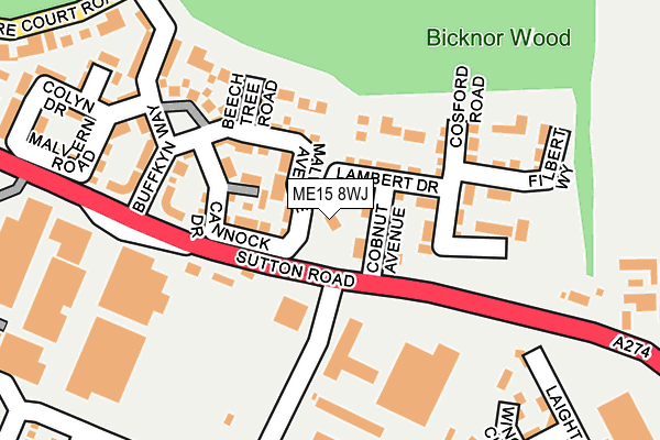 ME15 8WJ map - OS OpenMap – Local (Ordnance Survey) ME15 8WJ map - OS OpenMap – Local (Ordnance Survey)