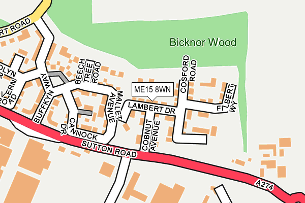 ME15 8WN map - OS OpenMap – Local (Ordnance Survey) ME15 8WN map - OS OpenMap – Local (Ordnance Survey)