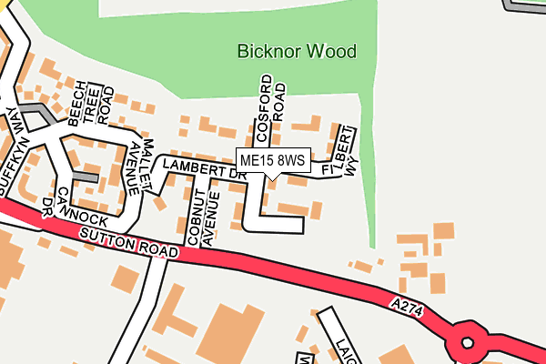 ME15 8WS map - OS OpenMap – Local (Ordnance Survey)