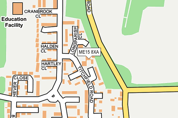 ME15 8XA map - OS OpenMap – Local (Ordnance Survey) ME15 8XA map - OS OpenMap – Local (Ordnance Survey)
