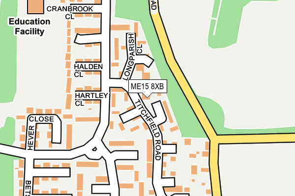 ME15 8XB map - OS OpenMap – Local (Ordnance Survey) ME15 8XB map - OS OpenMap – Local (Ordnance Survey)