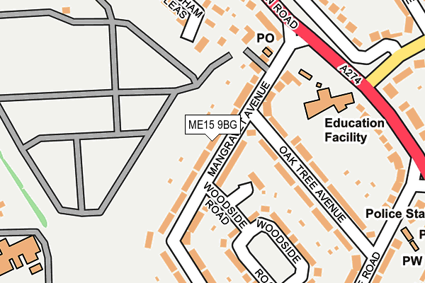 ME15 9BG map - OS OpenMap – Local (Ordnance Survey)