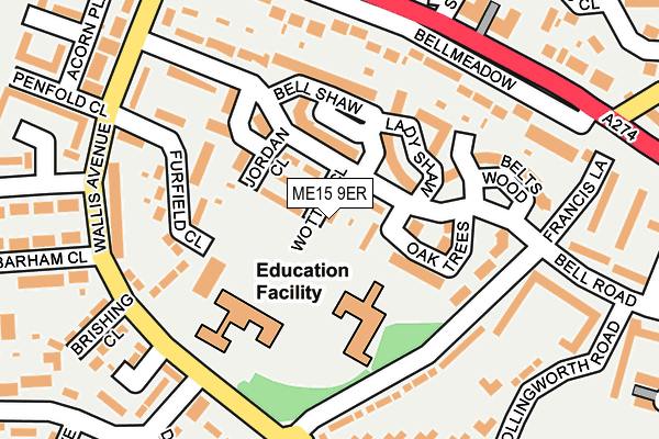 ME15 9ER map - OS OpenMap – Local (Ordnance Survey) ME15 9ER map - OS OpenMap – Local (Ordnance Survey)