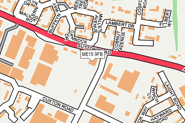 ME15 9FB map - OS OpenMap – Local (Ordnance Survey)