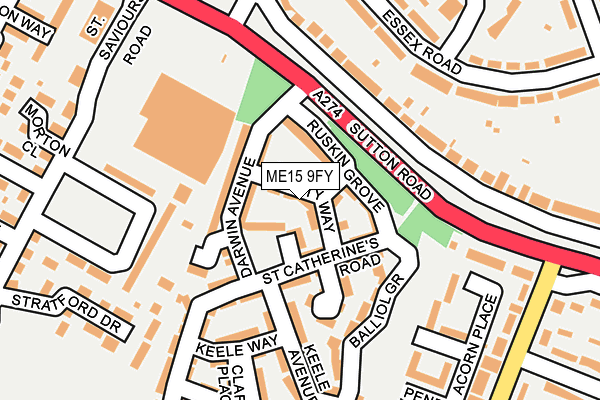 ME15 9FY map - OS OpenMap – Local (Ordnance Survey) ME15 9FY map - OS OpenMap – Local (Ordnance Survey)